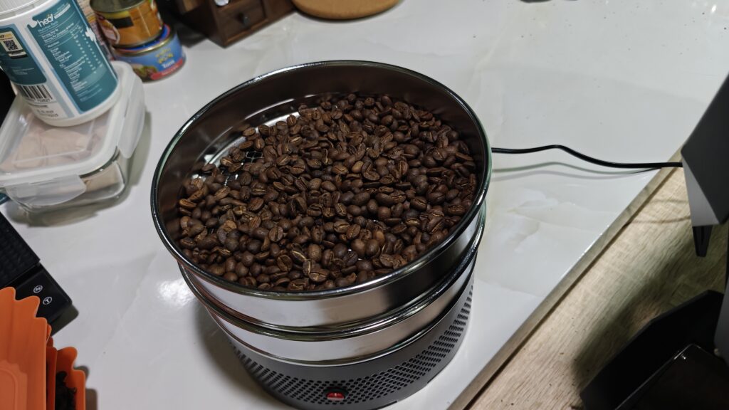 Brazil Santos Second Roast cooling